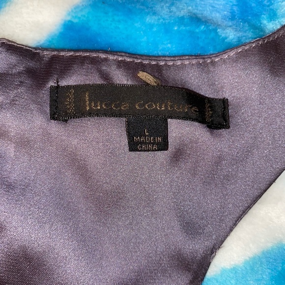 Lucca couture Purple & Blue zip up back blouse - Picture 3 of 3